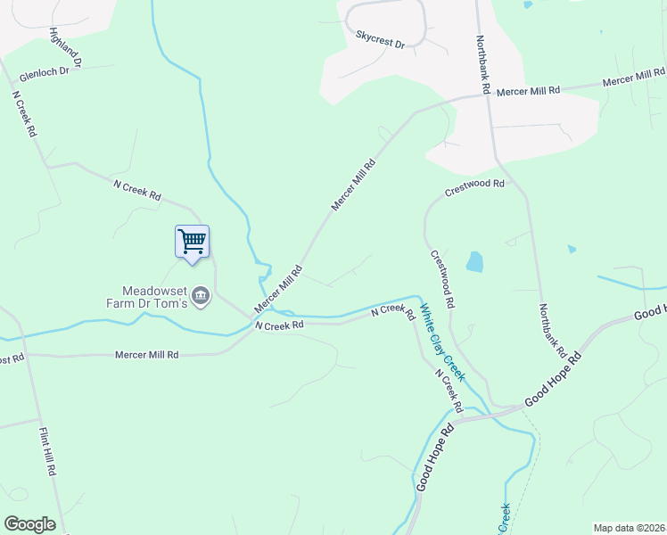 map of restaurants, bars, coffee shops, grocery stores, and more near 258 Mercer Mill Road in Landenberg