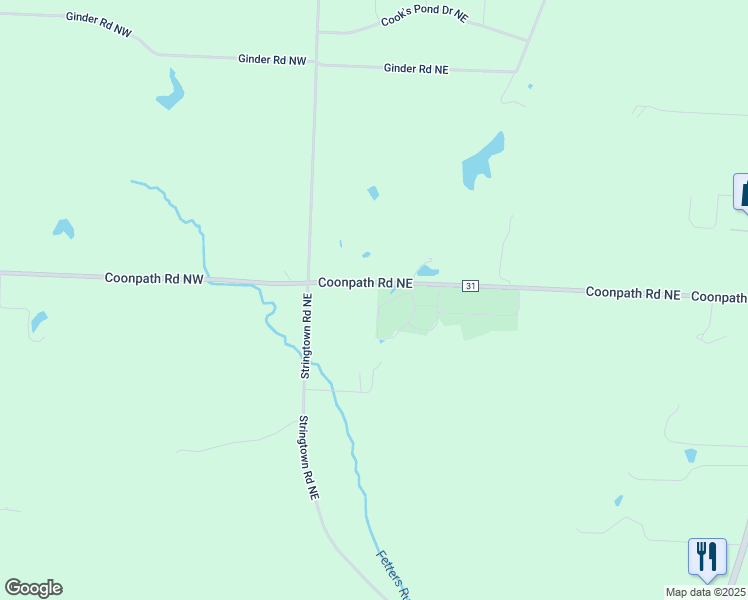 map of restaurants, bars, coffee shops, grocery stores, and more near 125 Coonpath Road Northeast in Lancaster