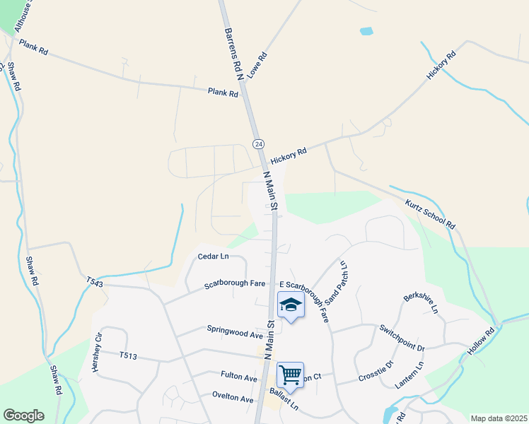 map of restaurants, bars, coffee shops, grocery stores, and more near 17560 Barrens Road North in Stewartstown