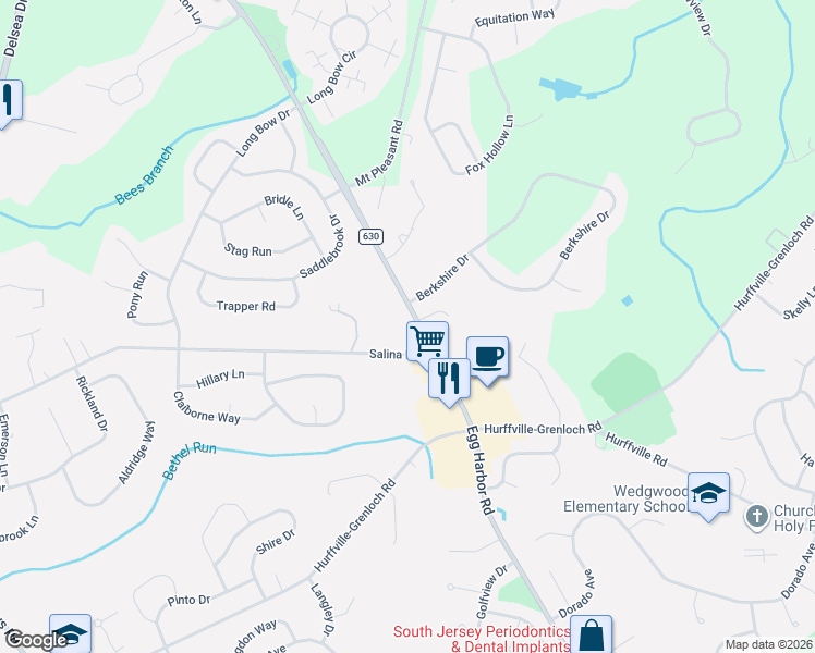 map of restaurants, bars, coffee shops, grocery stores, and more near 263 Egg Harbor Road in Washington Township