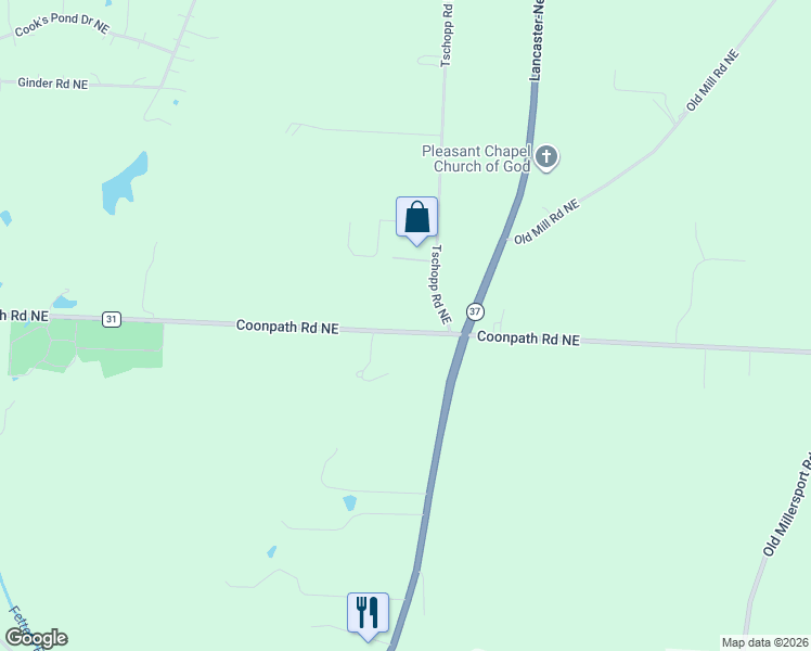 map of restaurants, bars, coffee shops, grocery stores, and more near 870 Coonpath Road Northeast in Lancaster