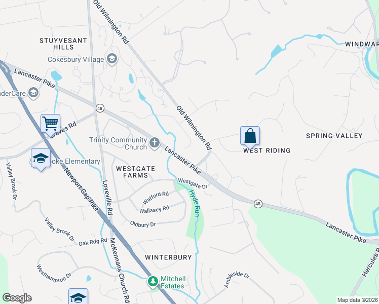 map of restaurants, bars, coffee shops, grocery stores, and more near 8 Clark Ridge in Hockessin