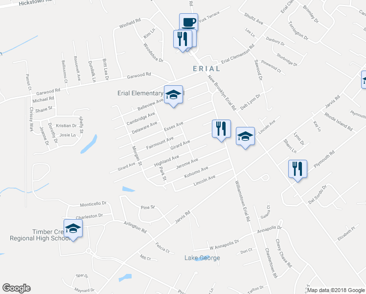 map of restaurants, bars, coffee shops, grocery stores, and more near 27 Girard Avenue in Gloucester Township