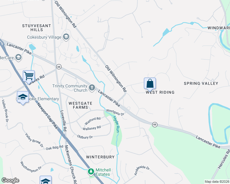 map of restaurants, bars, coffee shops, grocery stores, and more near 8 Clark Ridge in Hockessin