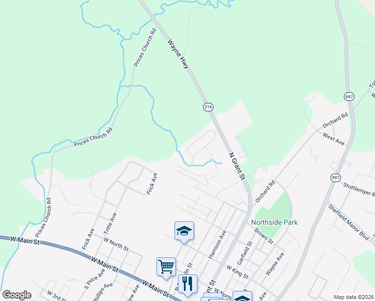 map of restaurants, bars, coffee shops, grocery stores, and more near 133 Coquina Sands Drive in Waynesboro