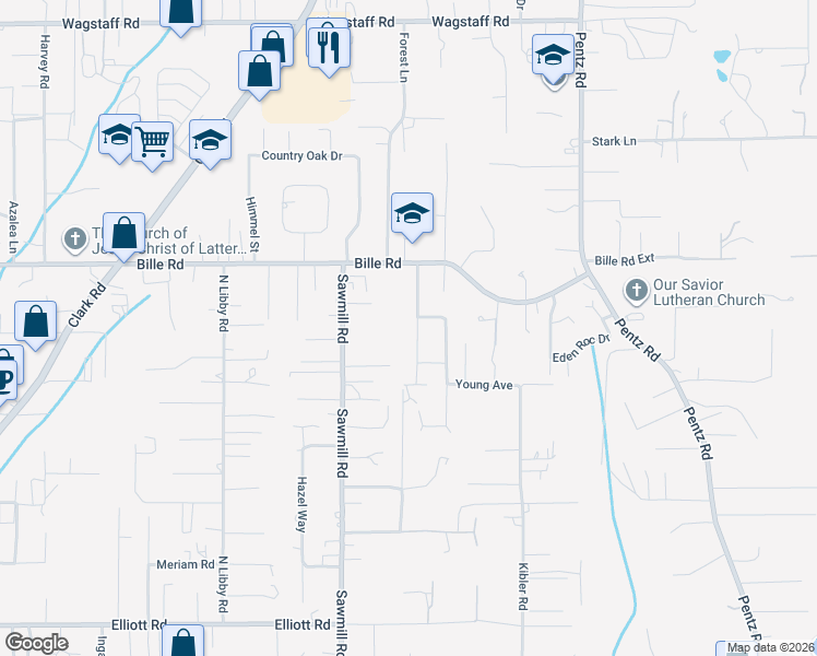 map of restaurants, bars, coffee shops, grocery stores, and more near 6097 Vista Knolls Drive in Paradise
