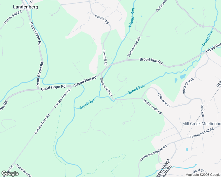 map of restaurants, bars, coffee shops, grocery stores, and more near 182 Watson Mill Road in Landenberg