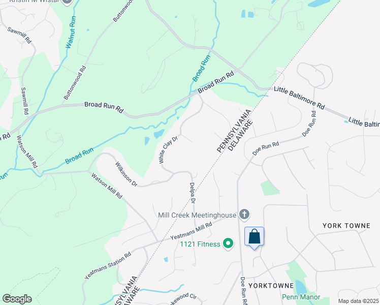 map of restaurants, bars, coffee shops, grocery stores, and more near 6 Briarwood Court in Landenberg