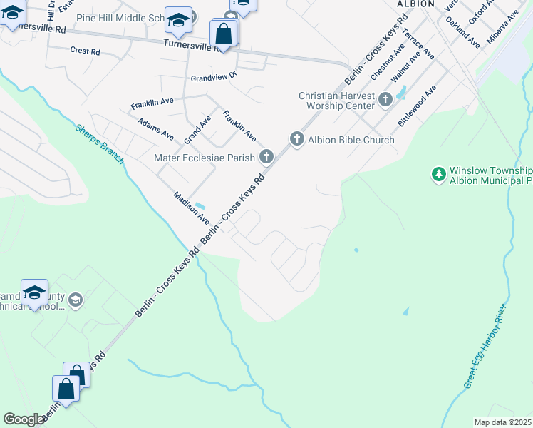 map of restaurants, bars, coffee shops, grocery stores, and more near 17 Kresson Court in Berlin