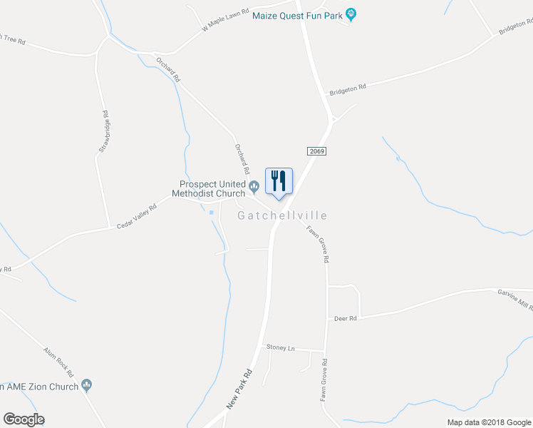 map of restaurants, bars, coffee shops, grocery stores, and more near 14 Cedar Valley Road in New Park