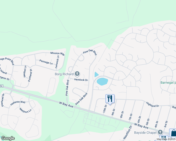 map of restaurants, bars, coffee shops, grocery stores, and more near 1 Dove Tree Court in Barnegat Township