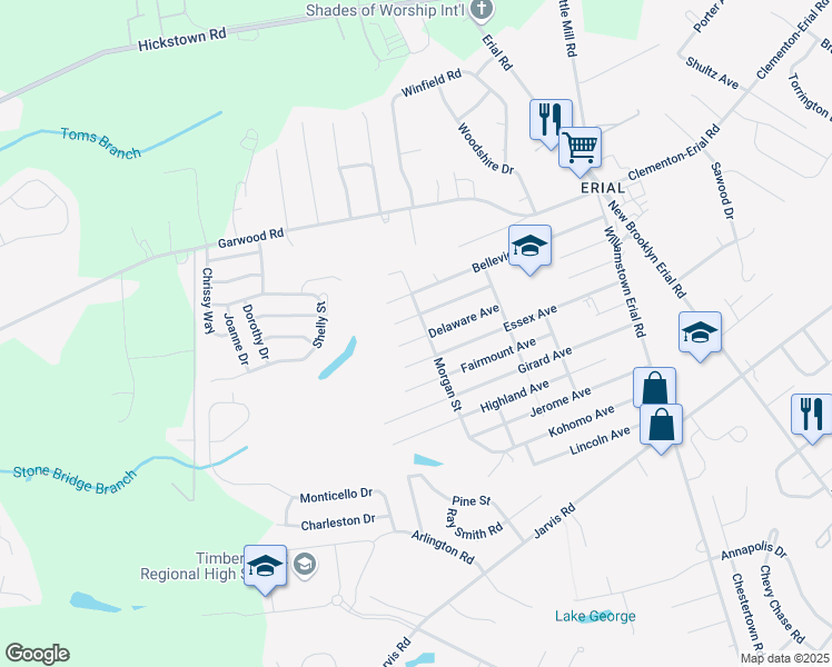 map of restaurants, bars, coffee shops, grocery stores, and more near 60 Delaware Avenue in Gloucester Township