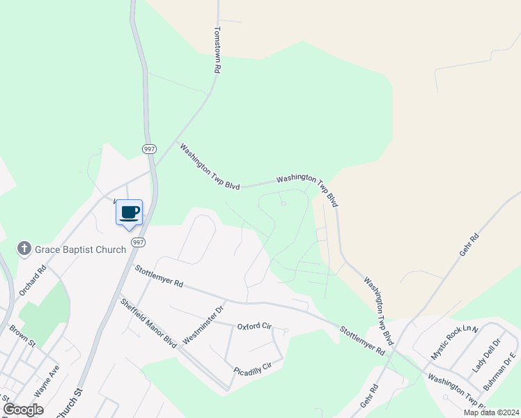 map of restaurants, bars, coffee shops, grocery stores, and more near 10899 Ridge Crest Drive in Waynesboro