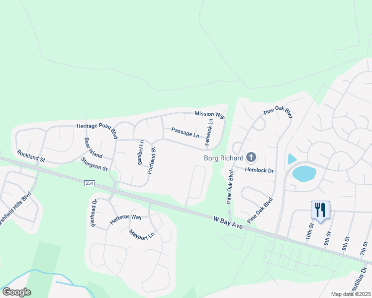 map of restaurants, bars, coffee shops, grocery stores, and more near 29 Mission Way in Barnegat Township