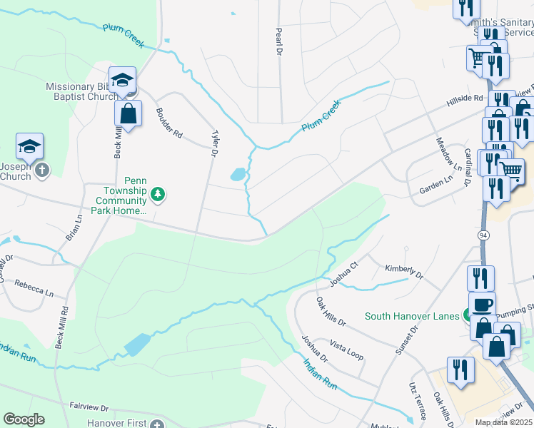 map of restaurants, bars, coffee shops, grocery stores, and more near 58 Kaitlyn Drive in Hanover