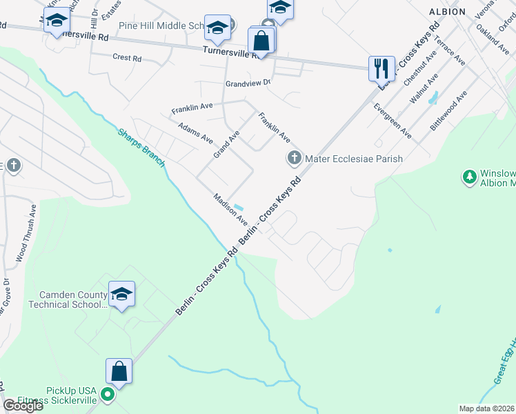 map of restaurants, bars, coffee shops, grocery stores, and more near 3 Kresson Court in Berlin