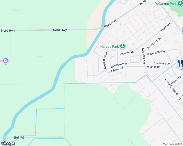 map of restaurants, bars, coffee shops, grocery stores, and more near 3207 Sespe Creek Way in Chico