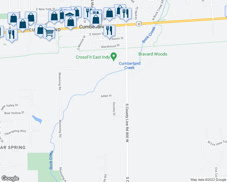 map of restaurants, bars, coffee shops, grocery stores, and more near 223 Bardwell Court in Indianapolis