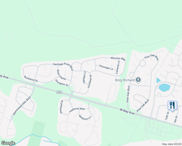 map of restaurants, bars, coffee shops, grocery stores, and more near 15 Passage Lane in Barnegat Township