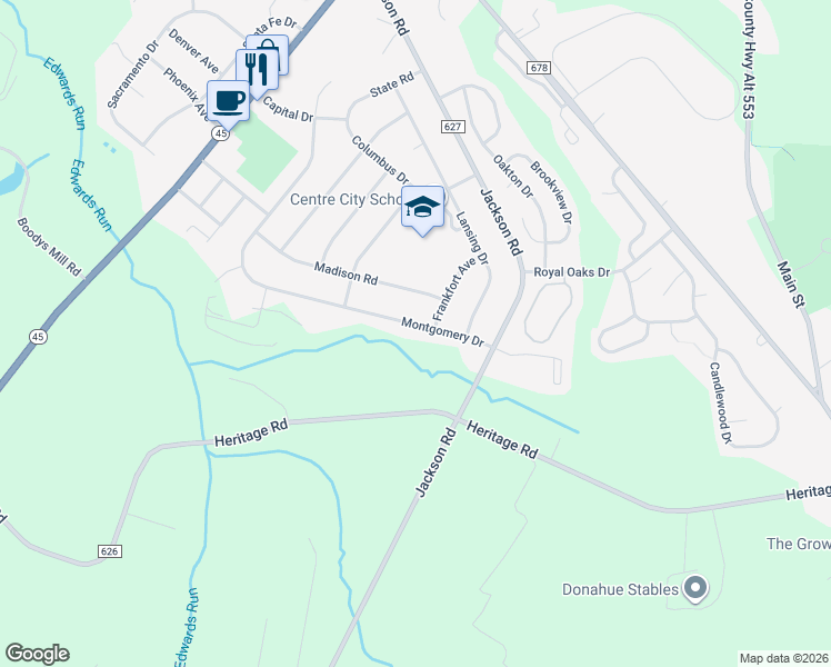 map of restaurants, bars, coffee shops, grocery stores, and more near 363 Montgomery Drive in Gloucester County