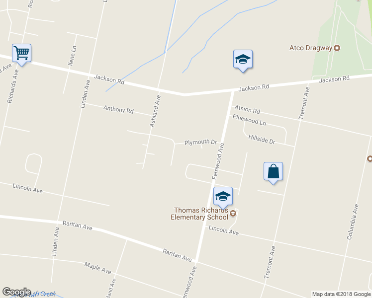 map of restaurants, bars, coffee shops, grocery stores, and more near 829 Plymouth Drive in Atco