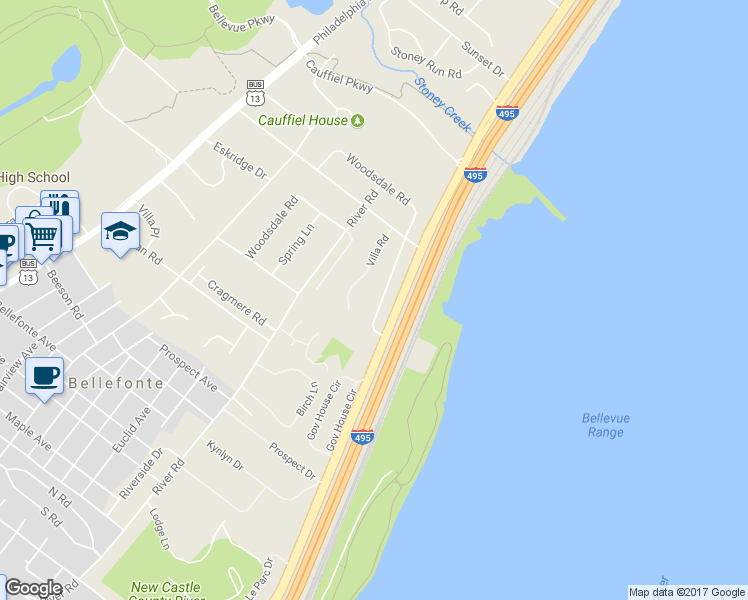 map of restaurants, bars, coffee shops, grocery stores, and more near 1523 Seton Drive in Wilmington