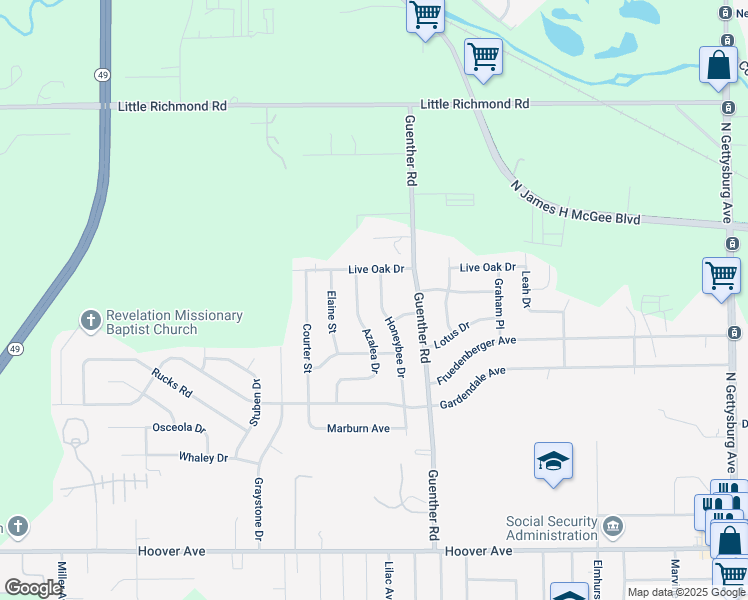 map of restaurants, bars, coffee shops, grocery stores, and more near 1571 Honeybee Drive in Dayton