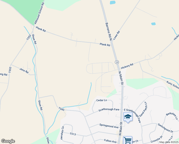 map of restaurants, bars, coffee shops, grocery stores, and more near 169 Edie Circle in Stewartstown