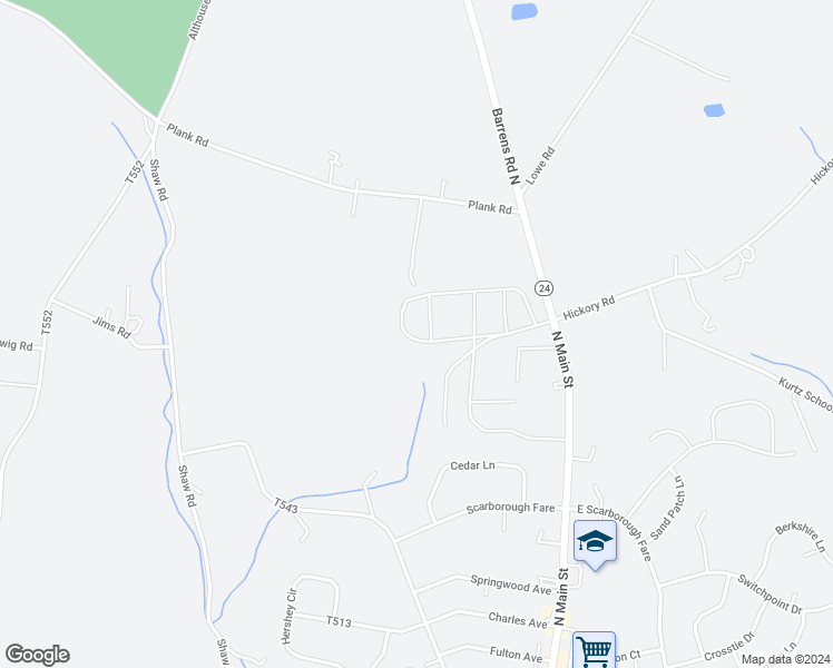 map of restaurants, bars, coffee shops, grocery stores, and more near 169 Edie Circle in Stewartstown