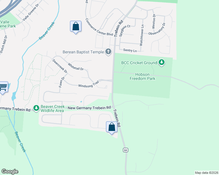 map of restaurants, bars, coffee shops, grocery stores, and more near 1290 Whitetail Drive in Fairborn