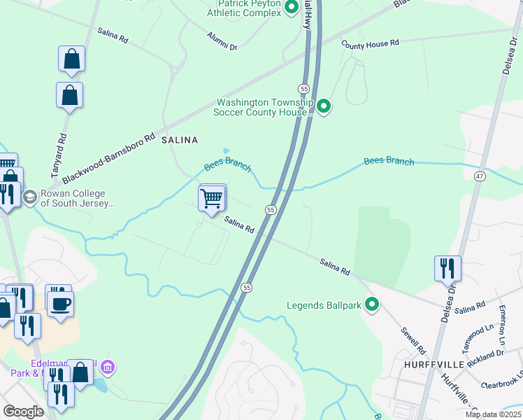 map of restaurants, bars, coffee shops, grocery stores, and more near 5 Chrysanthemum Court in Washington Township