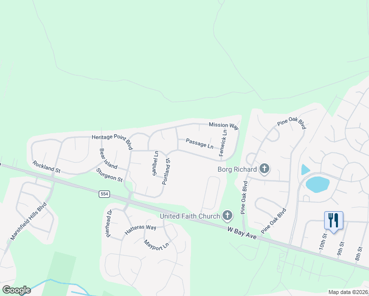 map of restaurants, bars, coffee shops, grocery stores, and more near 16 Mission Way in Barnegat Township