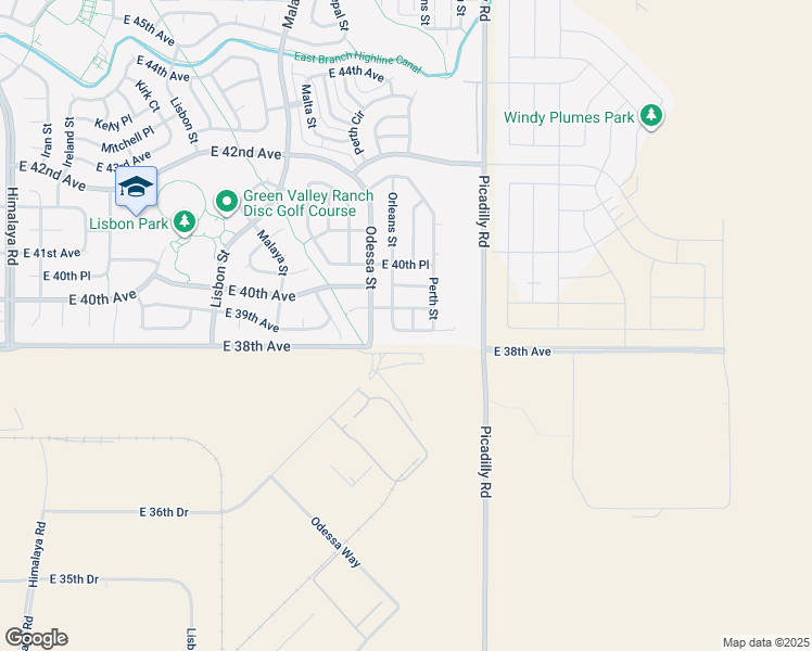 map of restaurants, bars, coffee shops, grocery stores, and more near 3853 Orleans Court in Denver