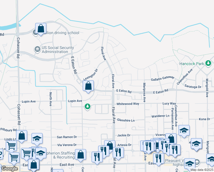 map of restaurants, bars, coffee shops, grocery stores, and more near in Chico