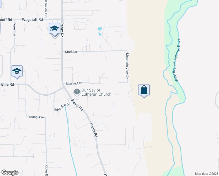 map of restaurants, bars, coffee shops, grocery stores, and more near 6350 Lilliput Lane in Paradise