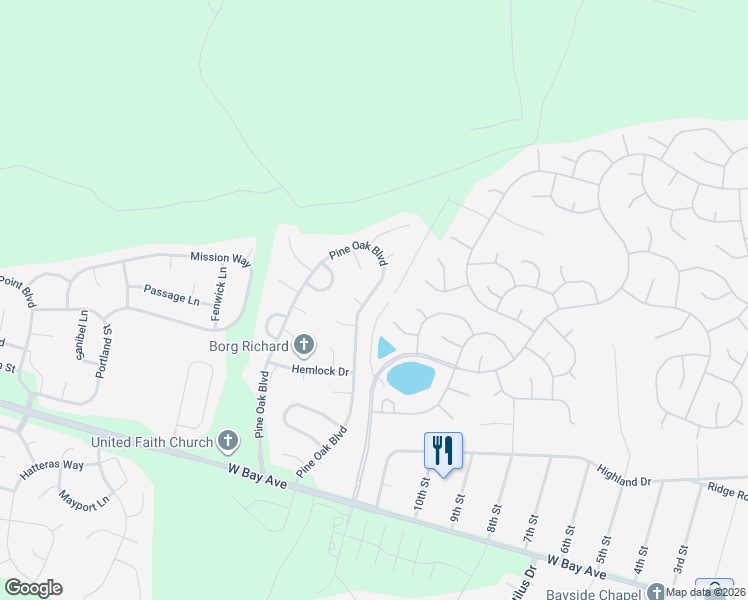 map of restaurants, bars, coffee shops, grocery stores, and more near 98 Pine Oak Boulevard in Barnegat Township