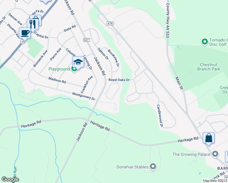 map of restaurants, bars, coffee shops, grocery stores, and more near 52 Crestmont Drive in Gloucester County