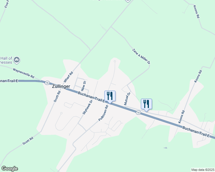 map of restaurants, bars, coffee shops, grocery stores, and more near 11775 Village Heights Drive in Waynesboro
