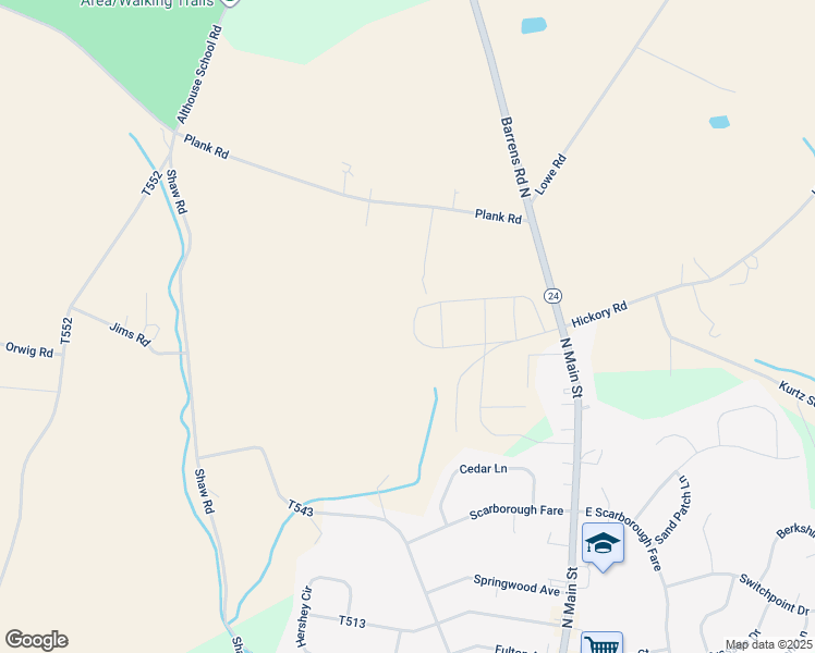 map of restaurants, bars, coffee shops, grocery stores, and more near 208 Edie Circle in Stewartstown