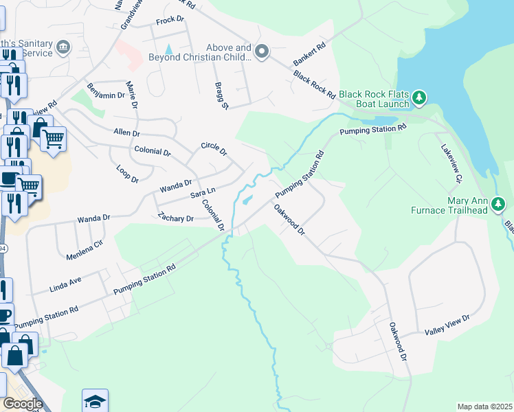 map of restaurants, bars, coffee shops, grocery stores, and more near 472 Pumping Station Road in Hanover