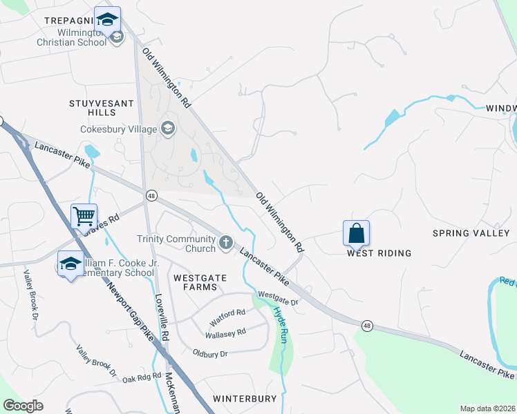 map of restaurants, bars, coffee shops, grocery stores, and more near 204 Pine Knoll Circle in Hockessin