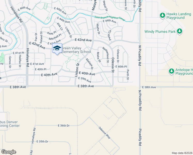 map of restaurants, bars, coffee shops, grocery stores, and more near 3973 Malaya Court in Denver