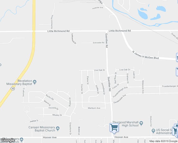 map of restaurants, bars, coffee shops, grocery stores, and more near 1630 Elaine Street in Dayton