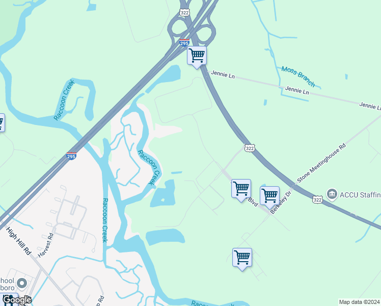 map of restaurants, bars, coffee shops, grocery stores, and more near 501 Arlington Boulevard in Logan Township