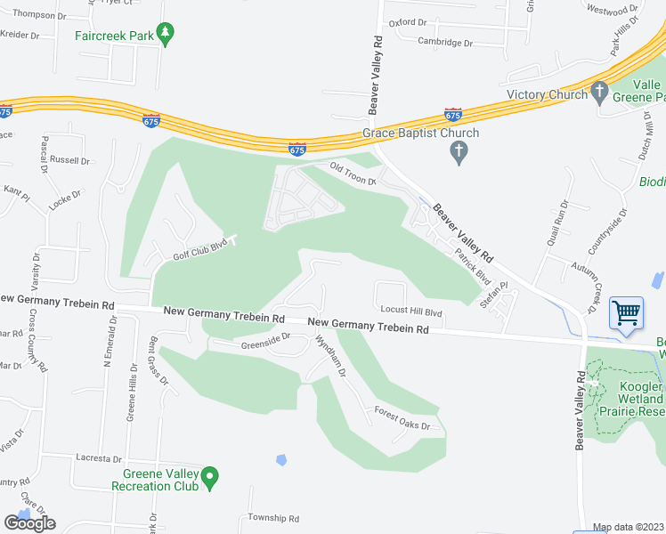 map of restaurants, bars, coffee shops, grocery stores, and more near 2846 Double Eagle Drive in Beavercreek