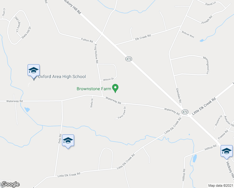 map of restaurants, bars, coffee shops, grocery stores, and more near 845 Waterway Road in Oxford