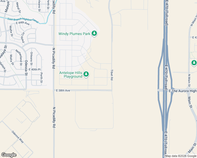 map of restaurants, bars, coffee shops, grocery stores, and more near 3798 Picadilly Road in Aurora