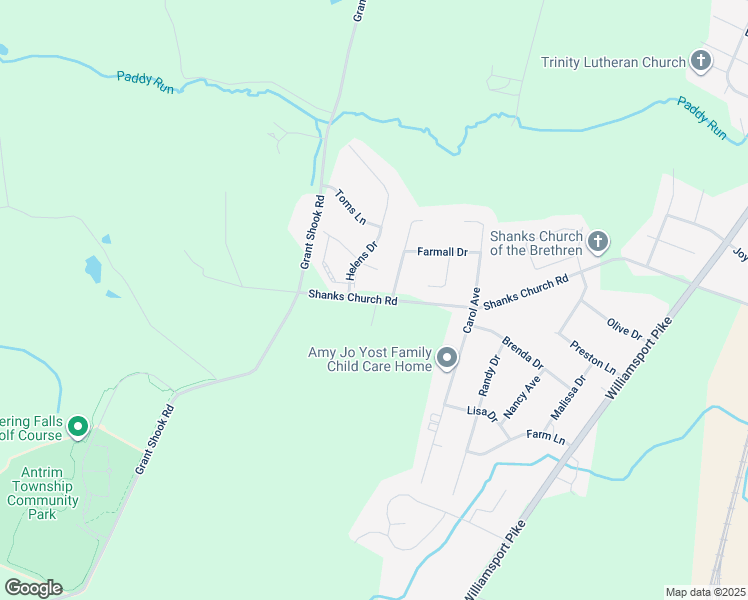 map of restaurants, bars, coffee shops, grocery stores, and more near 2256 Shanks Church Road in Greencastle