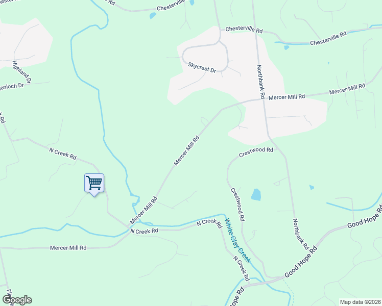 map of restaurants, bars, coffee shops, grocery stores, and more near 234 Mercer Mill Road in Landenberg