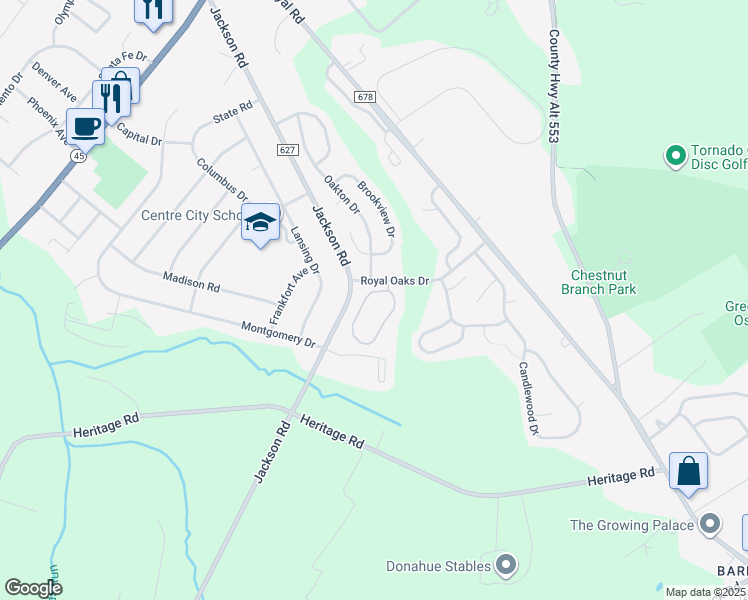 map of restaurants, bars, coffee shops, grocery stores, and more near 24 Crestmont Drive in Gloucester County